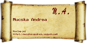 Mucska Andrea névjegykártya