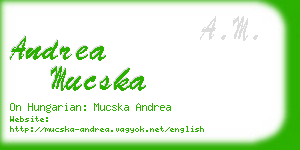 andrea mucska business card